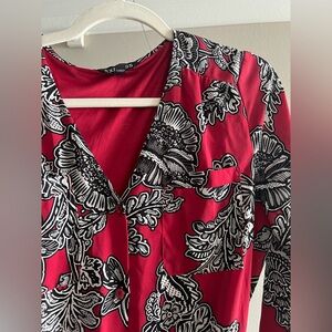 Express Red and Black Floral Maxi Dress